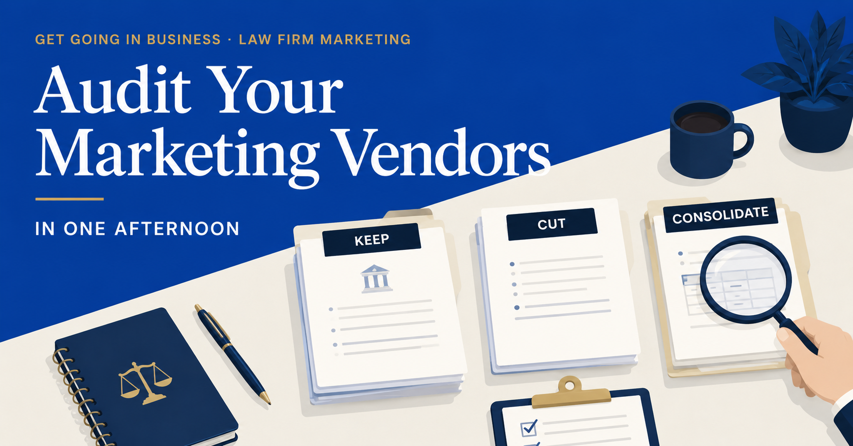 Law Firm Marketing Vendor Audit Checklist law firm marketing vendor audit checklist — sort your vendors into keep, cut, and consolidate in one afternoon